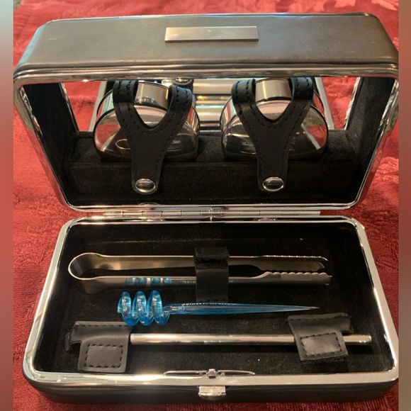 Portable Barware Includes Flasks, Shot Glasses, & More in Engraveable Case - Picture 8 of 13